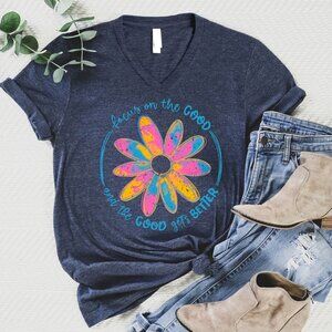 NWT Love in Faith XL Women's Short Sleeve Tee "Focus On The Good" Graphic